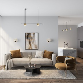 DK5060-BK+SG Бра ORBIT, IP20, 3000К, LED, 10 Вт, черный + сатинированное золото, алюминий в Копейске - kopejsk.mebel24.online | фото 5