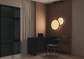 DK6606-BK Подвесной вертикальный светильник Veil со светодиодом H1700 d600 220V 48W 3000-6000K IP20 черный алюминий в Копейске - kopejsk.mebel24.online | фото 5