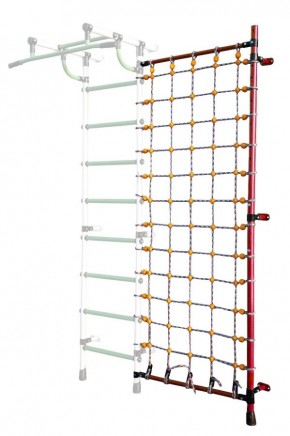 Дополнительная стойка к пристенному ДСК с сеткой для лазания, цв. красный в Копейске - kopejsk.mebel24.online | фото