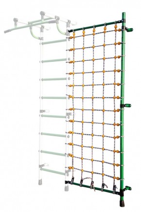 Дополнительная стойка к пристенному ДСК с сеткой для лазания, цв. зеленый в Копейске - kopejsk.mebel24.online | фото
