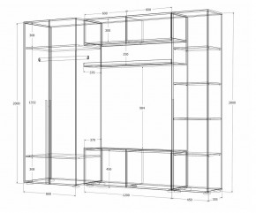 Гостиная Норден (Дуб Крафт белый) в Копейске - kopejsk.mebel24.online | фото 4