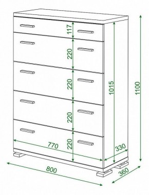 Комод Домино КМ-1 в Копейске - kopejsk.mebel24.online | фото 3