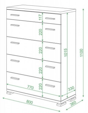 Комод Домино Лайт КМ-2 в Копейске - kopejsk.mebel24.online | фото 2