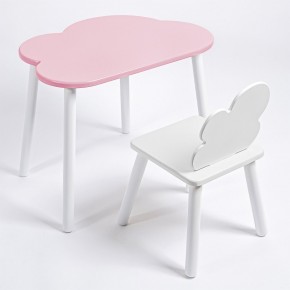 Комплект детский стол ОБЛАЧКО и стул ОБЛАЧКО ROLTI Baby (розовая столешница/белое сиденье/белые ножки) в Копейске - kopejsk.mebel24.online | фото