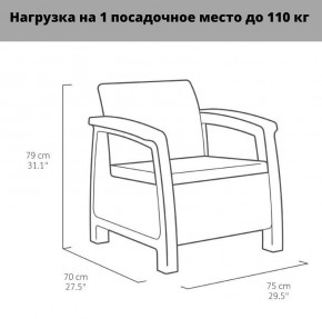 Комплект мебели Корфу Рест (Corfu Rest - without table) коричневый в Копейске - kopejsk.mebel24.online | фото 3