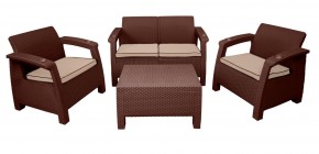 Комплект уличной мебели Yalta Premium Terrace Set (Ялта) шоколадый (+подушки под спину) в Копейске - kopejsk.mebel24.online | фото 1
