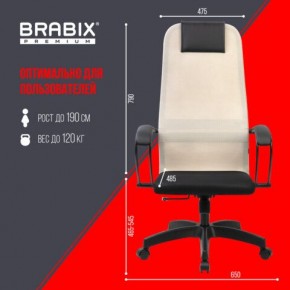 Кресло BRABIX PREMIUM "Ultimate EX-800" пластик, плотная двойная сетка Х2, черное/бежевое, 532916 в Копейске - kopejsk.mebel24.online | фото 6