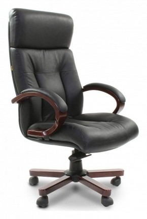 Кресло для руководителя Chairman 421 черный/орех темный, черный в Копейске - kopejsk.mebel24.online | фото