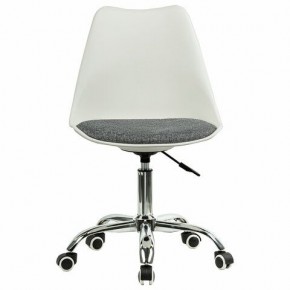 Кресло стул BRABIX "Eames MG-310 CH", хром, пластик белый, ткань серая, 532924 в Копейске - kopejsk.mebel24.online | фото 1