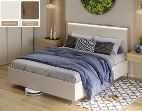 Кровать (Бело-серый U775 ST9/Дуб Галифакс Табак) 1400 в Копейске - kopejsk.mebel24.online | фото