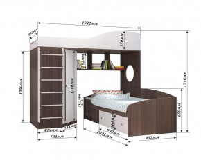 Кровать-чердак Кадет 2 с металлической лестницей в Копейске - kopejsk.mebel24.online | фото 2