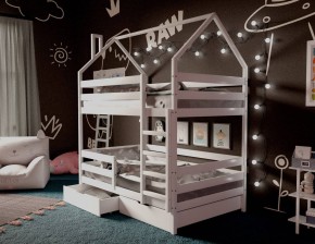 Кровать-домик двухъярусная 80*160 Белый в Копейске - kopejsk.mebel24.online | фото