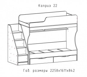 КАПРИЗ-22 Кровать двухъярусная 800 настил ЛДСП в Копейске - kopejsk.mebel24.online | фото 2