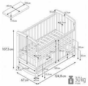 Кроватка Polini Kids Simple 304 в Копейске - kopejsk.mebel24.online | фото 9