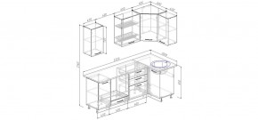 Кухня угловая Антрацит 2200х1000 (Стол. 38мм) в Копейске - kopejsk.mebel24.online | фото 2