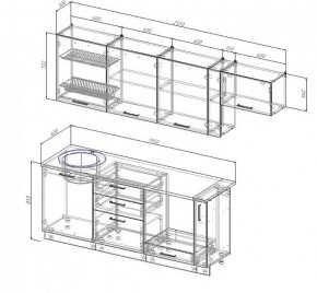 Кухонный гарнитур Антрацит 2550 (Стол. 38мм) в Копейске - kopejsk.mebel24.online | фото 3