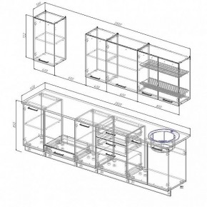 Кухонный гарнитур Антрацит 2800 (Стол. 38мм) в Копейске - kopejsk.mebel24.online | фото 3