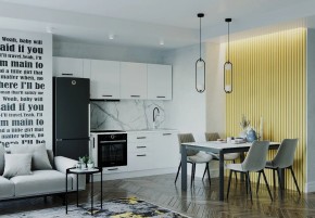 Кухонный гарнитур Белый Глянец 2550 (Стол. 26мм) в Копейске - kopejsk.mebel24.online | фото 1