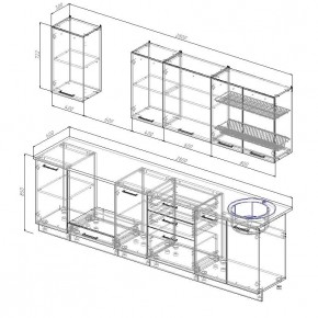 Кухонный гарнитур Бланка 2800 (Стол. 38мм) в Копейске - kopejsk.mebel24.online | фото 2