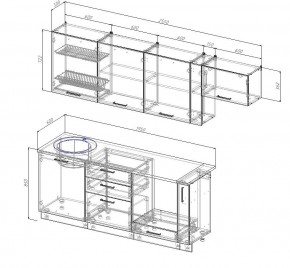 Кухонный гарнитур Лофт 2550 (Стол. 38мм) в Копейске - kopejsk.mebel24.online | фото 2