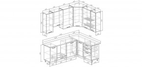 Кухонный гарнитур угловой Санторини 2200*1600 h950 (Стол. 38мм) в Копейске - kopejsk.mebel24.online | фото 2