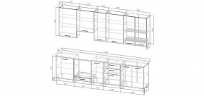 Кухонный гарнитур Умбра 3000 h950 (Стол. 38мм) в Копейске - kopejsk.mebel24.online | фото 2