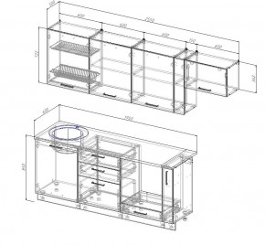 Кухонный гарнитур Вегас 2550 (Стол. 38мм) в Копейске - kopejsk.mebel24.online | фото 2