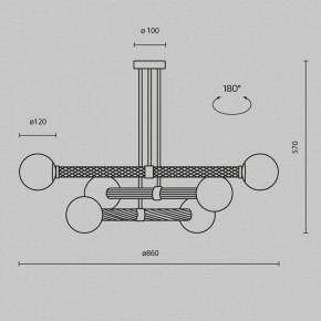 Люстра на штанге Maytoni Teatro MOD287PL-06BS в Копейске - kopejsk.mebel24.online | фото 3