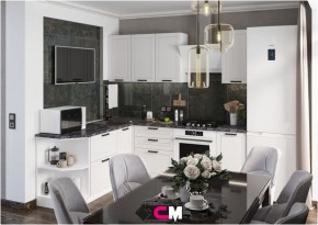 Модульная кухня Альфа холст белый в Копейске - kopejsk.mebel24.online | фото 1
