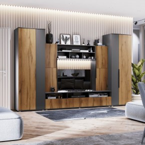 МОНИКА Гостиная 3400 (темно серый) в Копейске - kopejsk.mebel24.online | фото 1