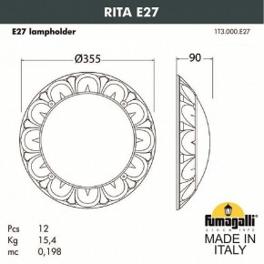 Накладной светильник Fumagalli Rita 1T3.000.000.AYE27 в Копейске - kopejsk.mebel24.online | фото 2