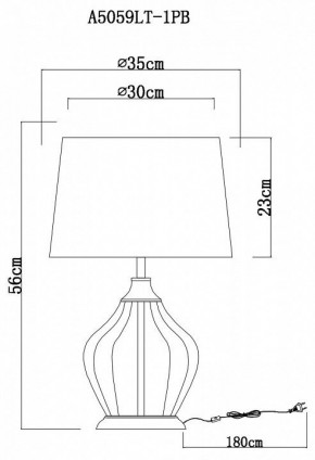 Настольная лампа декоративная Arte Lamp Baymont A5059LT-1PB в Копейске - kopejsk.mebel24.online | фото 3