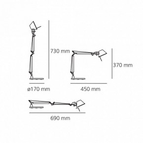 Настольная лампа офисная Artemide  0011860A в Копейске - kopejsk.mebel24.online | фото