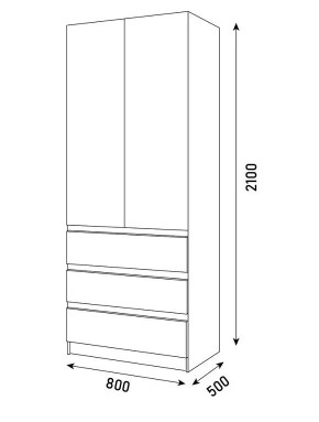 ПАРУС Шкаф 2-х ств. 800 в Копейске - kopejsk.mebel24.online | фото 3