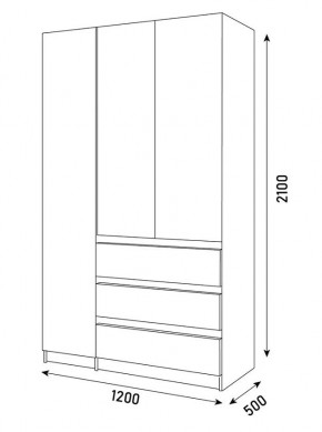 ПАРУС Шкаф 3-х ств. 1200 в Копейске - kopejsk.mebel24.online | фото 3