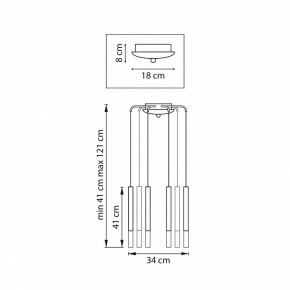 Подвесная люстра Lightstar Tubo L8T747143 в Копейске - kopejsk.mebel24.online | фото 3