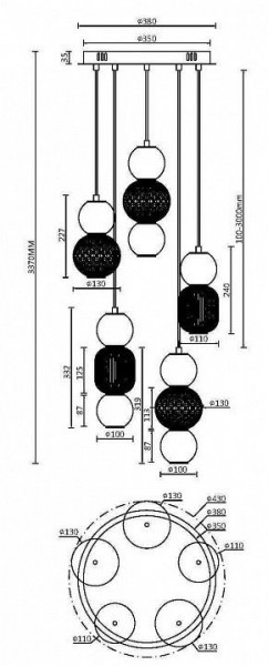 Подвесная люстра Maytoni Drop MOD273PL-L80CH3K в Копейске - kopejsk.mebel24.online | фото 3