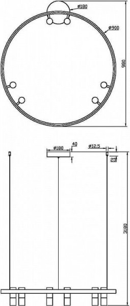 Подвесная люстра Maytoni Halo MOD102PL-L42BK в Копейске - kopejsk.mebel24.online | фото 4