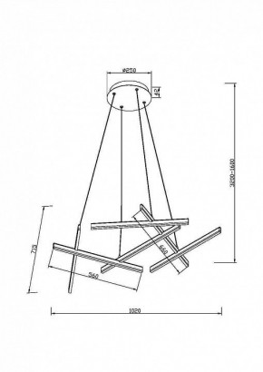 Подвесная люстра Maytoni Line MOD016PL-L80GK в Копейске - kopejsk.mebel24.online | фото 4