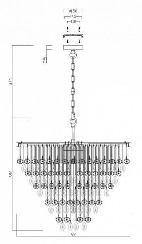 Подвесная люстра Maytoni Linn MOD091PL-09CH в Копейске - kopejsk.mebel24.online | фото 3