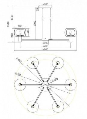 Подвесная люстра Maytoni Vision MOD411PL-06G в Копейске - kopejsk.mebel24.online | фото 6