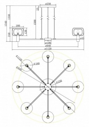 Подвесная люстра Maytoni Vision MOD411PL-08G в Копейске - kopejsk.mebel24.online | фото 4