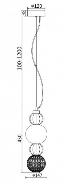Подвесной светильник Maytoni Collar P069PL-L17CH3K в Копейске - kopejsk.mebel24.online | фото 3