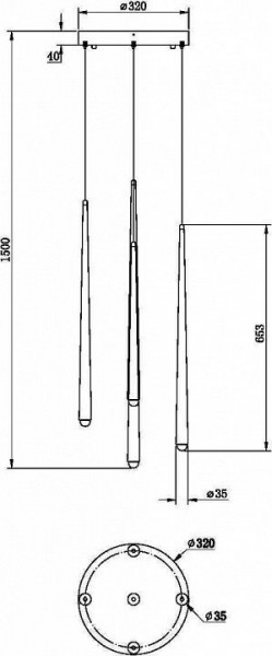 Подвесной светильник Maytoni Halo MOD132PL-L30BSK в Копейске - kopejsk.mebel24.online | фото 2