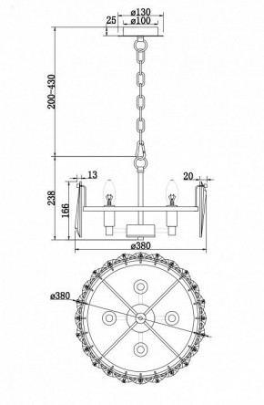 Подвесной светильник Maytoni Puntes MOD043PL-04CH в Копейске - kopejsk.mebel24.online | фото 4