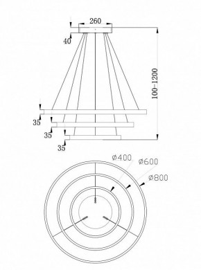 Подвесной светильник Maytoni Rim MOD058PL-L100BS4K в Копейске - kopejsk.mebel24.online | фото 6