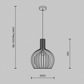 Подвесной светильник Maytoni Roots MOD194PL-01W в Копейске - kopejsk.mebel24.online | фото 3