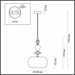 Подвесной светильник Odeon Light Bizet 4893/1A в Копейске - kopejsk.mebel24.online | фото 3