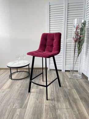 Полубарный стул CHILLI-QB SQUARE винный #16, велюр / черный каркас (H=66cm) М-City в Копейске - kopejsk.mebel24.online | фото 4