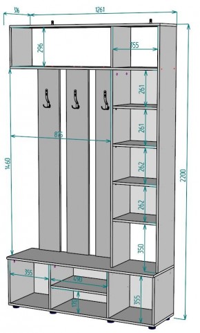 Прихожая с зеркалом V19_M в Копейске - kopejsk.mebel24.online | фото 2